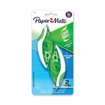 Sanford Paper Mate, Dryline Grip Correction Tape, Non-Refillable, 1/5in X 335in, 2PK 662415